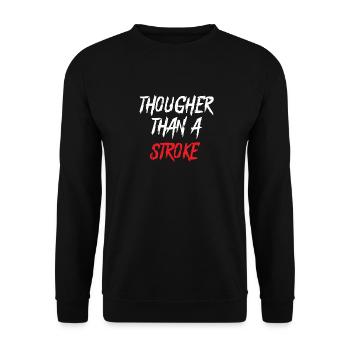 Du bist mehr als ein Schlaganfall - Schlaganfall-Überlebende werden gesund - Unisex Pullover - Schwarz - Vorne - Alina (178cm) & Michal (187cm)