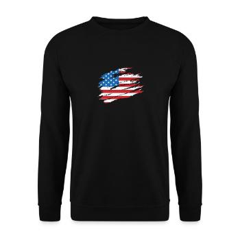 American Flag USA America Soccer Football Ice - Unisex Sweatshirt - black - Front - Alina (178cm) & Michal (187cm)