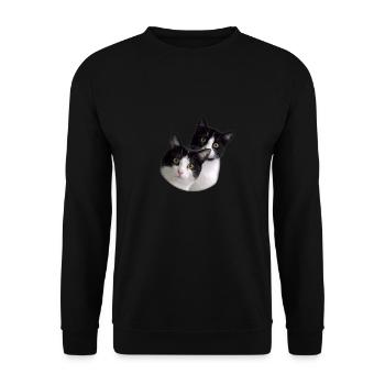 Team Cat - Unisex Sweatshirt - black - Front - Alina (178cm) & Michal (187cm)