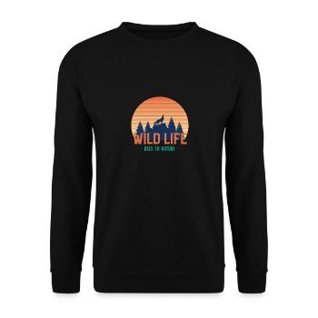 Loup hurlant au coucher du soleil - Sweat-shirt Unisexe - noir - Devant - Alina (178cm) & Michal (187cm)
