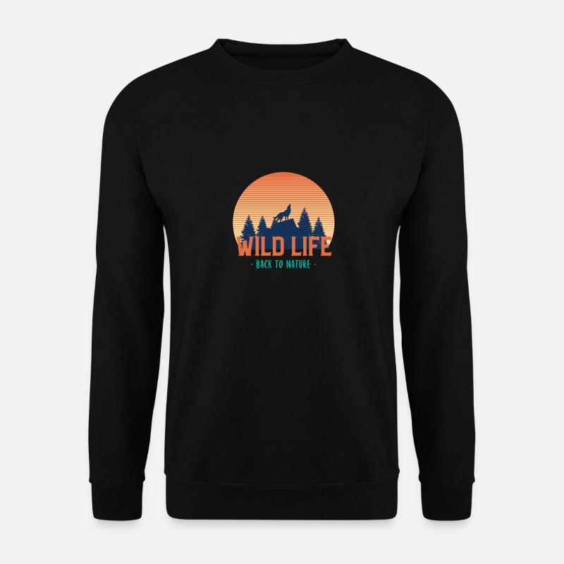 Howling wolf at Sunset - Unisex Sweatshirt - black