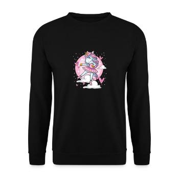 Ballet Unicorn Ballerina Cute Dance Teen Girl - Unisex Pullover - Schwarz - Vorne - Alina (178cm) & Michal (187cm)