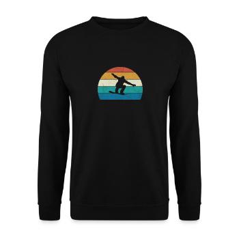 Snowboarding Retro Vintage Snowboard Silhouette - Unisex Sweatshirt - black - Front - Alina (178cm) & Michal (187cm)