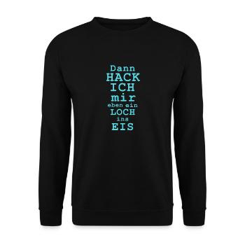 ice activ eisangeln eisbaden motivation hot inside - Unisex Pullover - Schwarz - Vorne - Alina (178cm) & Michal (187cm)