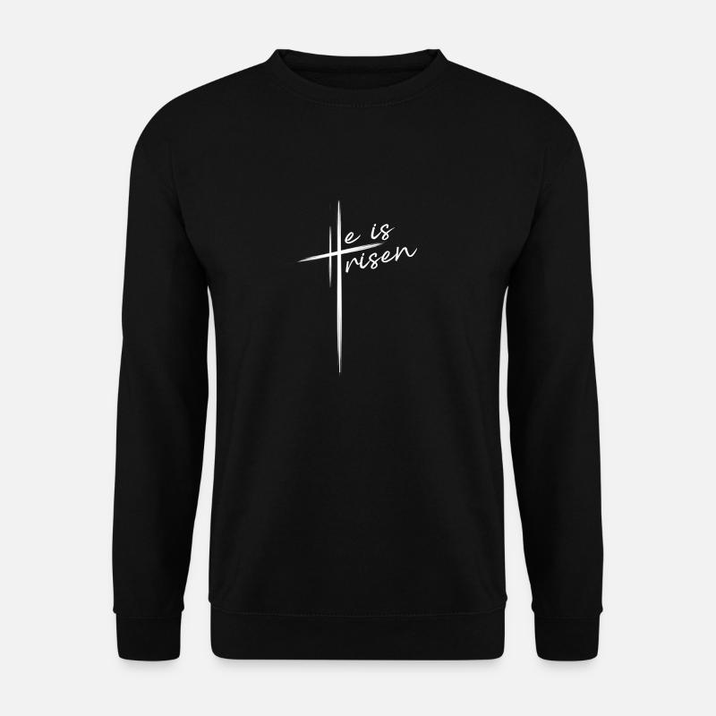 Christliches Design - Er ist auferstanden - Unisex Pullover - Schwarz