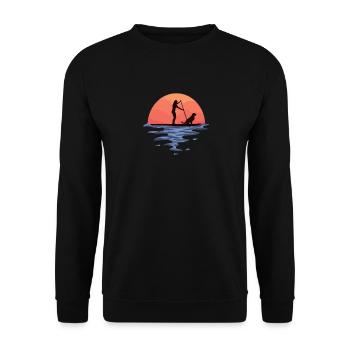 Sunset Stand Up Paddle Dog And Girl - Sweat-shirt Unisexe - noir - Devant - Alina (178cm) & Michal (187cm)