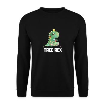 Tree Rex Dino Christmas Tree Christmas Gift - Unisex Sweatshirt - black - Front - Alina (178cm) & Michal (187cm)