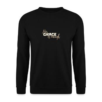 Christian Design - Sa grâce suffit - Sweat-shirt Unisexe - noir - Devant - Alina (178cm) & Michal (187cm)