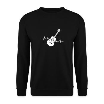Guitare Pulse Music EKG Acoustic - Sweat-shirt Unisexe - noir - Devant - Alina (178cm) & Michal (187cm)