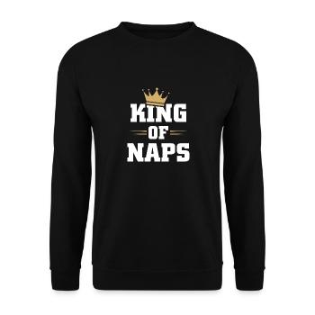 King of Naps Funny Sleeping Napping Mens Gift - Unisex Sweatshirt - black - Front - Alina (178cm) & Michal (187cm)