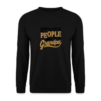 Grandpa - grandpa - Unisex Sweatshirt - black - Front - Alina (178cm) & Michal (187cm)