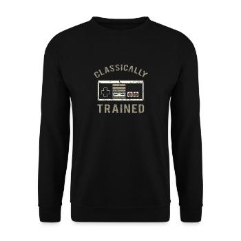 Classically Trained retrogaming video gamer - Unisex Sweatshirt - black - Front - Alina (178cm) & Michal (187cm)