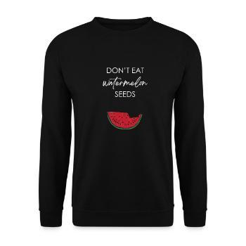 Don’t Eat Watermelon Seeds | Pregnant Bump - Sweat-shirt Unisexe - noir - Devant - Alina (178cm) & Michal (187cm)
