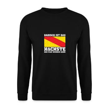 Badische Flagge | Badener Baden Badner Geschenke - Unisex Pullover - Schwarz - Vorne - Alina (178cm) & Michal (187cm)