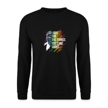 Ruth Bader Ginsburg with rainbow flag - Unisex Sweatshirt - black - Front - Alina (178cm) & Michal (187cm)