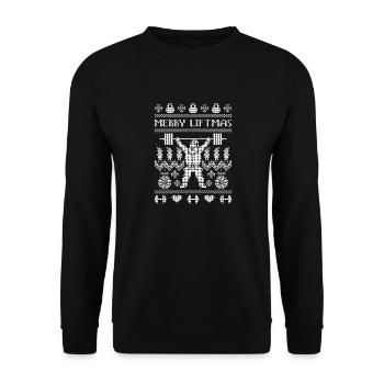 MERRY LIFTMAS Hässlicher Pullover - Unisex Pullover - Schwarz - Vorne - Alina (178cm) & Michal (187cm)