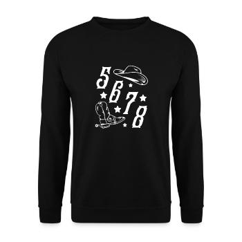 Line Dance 5 6 7 8 Country Music Cowboy Western - Unisex Pullover - Schwarz - Vorne - Alina (178cm) & Michal (187cm)