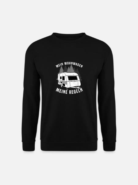 Mein Wohnwagen Regeln Rentner Camping Urlaub - Unisex Pullover - Schwarz