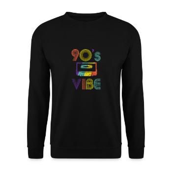 90's VIBE - Unisex Sweatshirt - black - Front - Alina (178cm) & Michal (187cm)