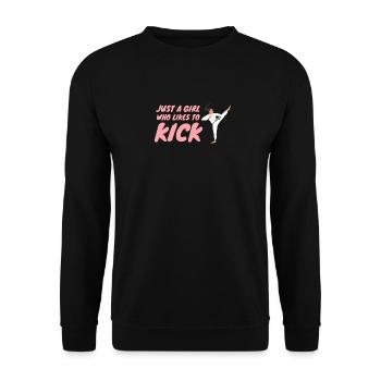 Juste une fille qui aime donner un coup de pied au karaté Taekwondo MMA - Sweat-shirt Unisexe - noir - Devant - Alina (178cm) & Michal (187cm)