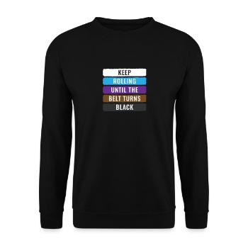 Keep Rolling BJJ Gifts Jujitsu Gift Brazilian Jiu- - Unisex Sweatshirt - black - Front - Alina (178cm) & Michal (187cm)