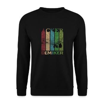 Vintage Retro Bauernkind Landwirt Ackerdemiker - Unisex Pullover - Schwarz - Vorne - Alina (178cm) & Michal (187cm)