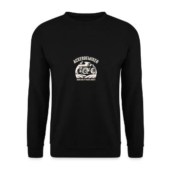 Bachelor of Ackerdemiker Landwirt Traktor Trecker - Unisex Pullover - Schwarz - Vorne - Alina (178cm) & Michal (187cm)