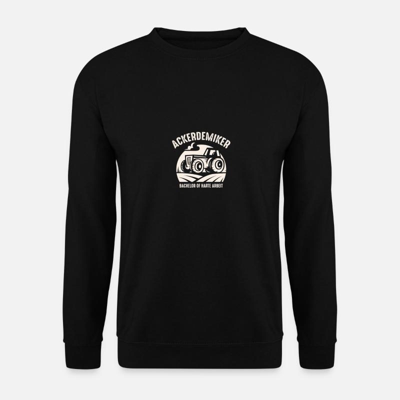 Bachelor of Ackerdemiker Landwirt Traktor Trecker - Unisex Pullover - Schwarz