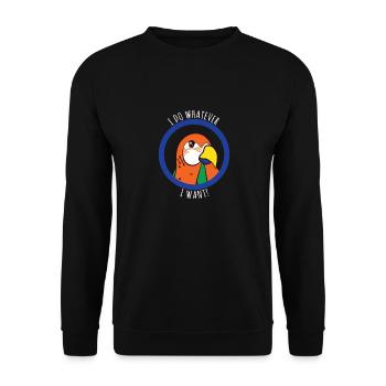 Parrot T Shirt - I Do Whatever I Want! - Unisex Pullover - Schwarz - Vorne - Alina (178cm) & Michal (187cm)