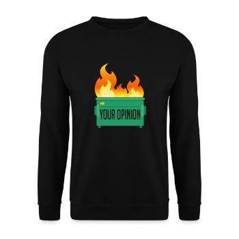 Your Opinion Dumpster Fire - Unisex Sweatshirt - black - Front - Alina (178cm) & Michal (187cm)