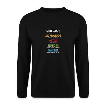 Funny Choir Director Gifts Orchestra Soprano Alto - Unisex Sweatshirt - black - Front - Alina (178cm) & Michal (187cm)