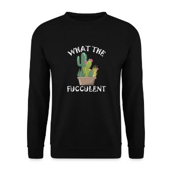 cute Kawaii Cactus Succulents What the Fucculent - Unisex Pullover - Schwarz - Vorne - Alina (178cm) & Michal (187cm)