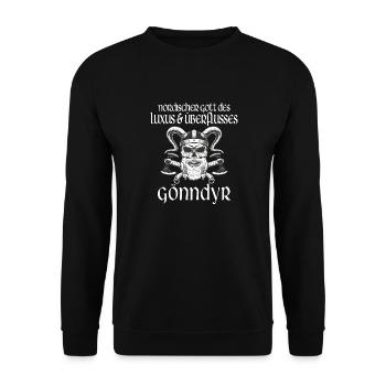 Nordische Gott Luxus & Überfluss Gönndyr - - Unisex Pullover - Schwarz - Vorne - Alina (178cm) & Michal (187cm)