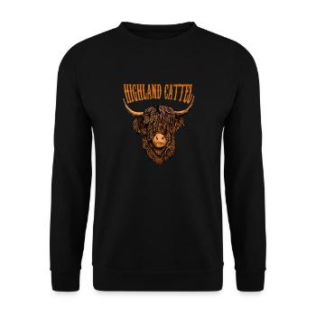 Hochlandkuh schottische Hochlandrinder - Unisex Pullover - Schwarz - Vorne - Alina (178cm) & Michal (187cm)