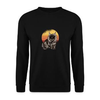 Waldkatze Mainecoon Maine Coon - Unisex Pullover - Schwarz - Vorne - Alina (178cm) & Michal (187cm)