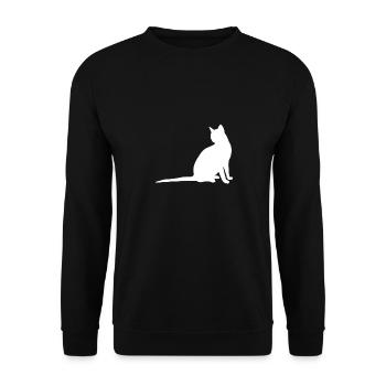 Chat blanc - Sweat-shirt Unisexe - noir - Devant - Alina (178cm) & Michal (187cm)