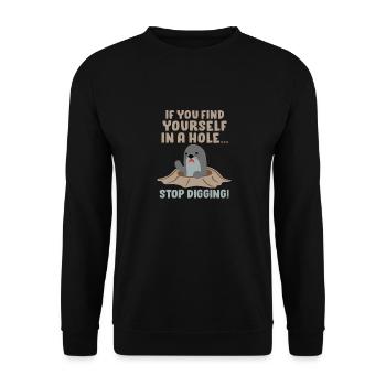 Busy Sarcastic Sarcasm Design for Colleagues - Unisex Sweatshirt - black - Front - Alina (178cm) & Michal (187cm)