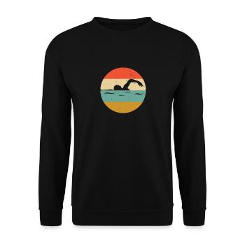 Nage libre rétro vintage - Sweat-shirt Unisexe - noir - Devant - Alina (178cm) & Michal (187cm)