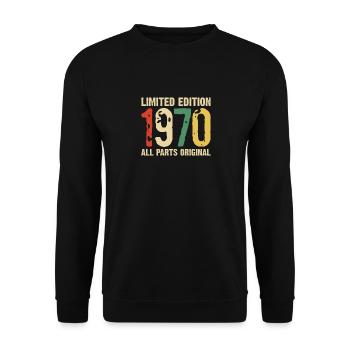 Limited Edition 1970 All Parts Original 50 - Unisex Sweatshirt - black - Front - Alina (178cm) & Michal (187cm)