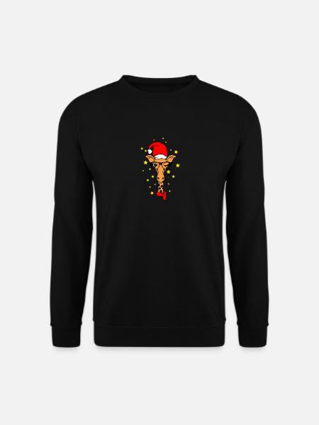 Weihnachtsgiraffe Santa Giraffe - Unisex Pullover - Schwarz