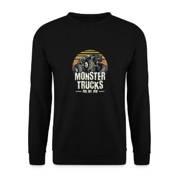 Monster Trucks Are My Jam Racing USA Retro Vintage - Unisex Pullover - Schwarz - Vorne - Alina (178cm) & Michal (187cm)