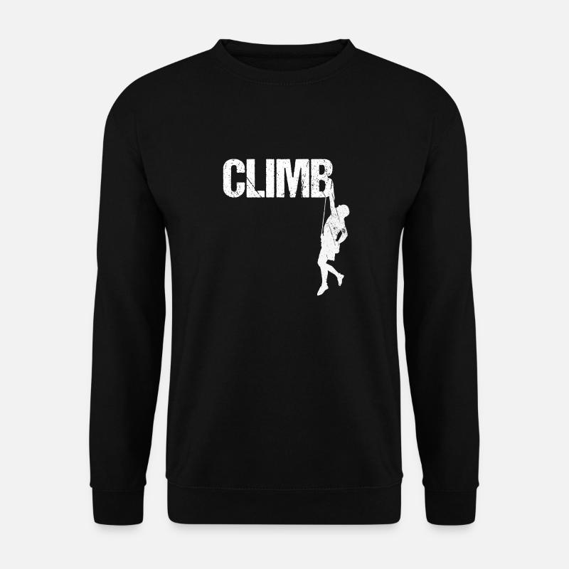 Climb Klettern Climber Abseilen Bergsteigen Design - Unisex Pullover - Schwarz