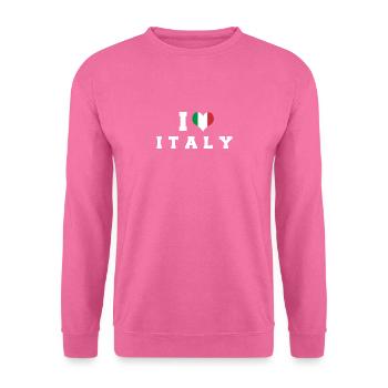 Italy Patriotic T Shirt I Love Italy Republic Hear - Unisex Pullover - Pink - Vorne