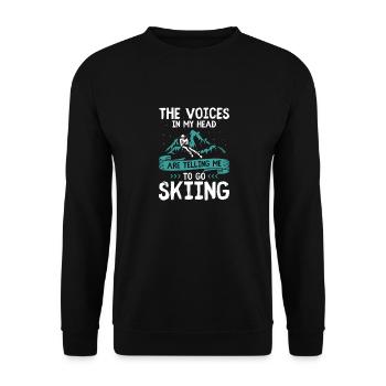 Skiing | Winter sports ski skier mountains gifts - Unisex Sweatshirt - black - Front - Alina (178cm) & Michal (187cm)