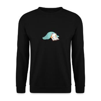 Cute hamster bookworm books - Unisex Sweatshirt - black - Front - Alina (178cm) & Michal (187cm)