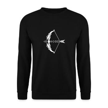 Tabeletop D20 Dice Bow And Arrow Roleplay Gift - Unisex Pullover - Schwarz - Vorne - Alina (178cm) & Michal (187cm)