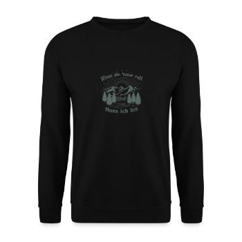Fahrradfahrer Mountain Bike Berg Natur Spruch - Unisex Pullover - Schwarz - Vorne - Alina (178cm) & Michal (187cm)