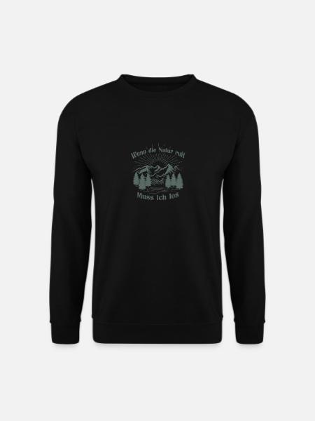 Fahrradfahrer Mountain Bike Berg Natur Spruch - Unisex Pullover - Schwarz