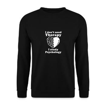 I don't need Therapy I Study Psychology - Unisex Sweatshirt - black - Front - Alina (178cm) & Michal (187cm)