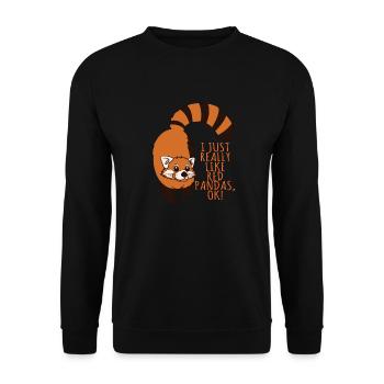I Just Really Like Red Pandas, Ok! - Unisex Pullover - Schwarz - Vorne - Alina (178cm) & Michal (187cm)